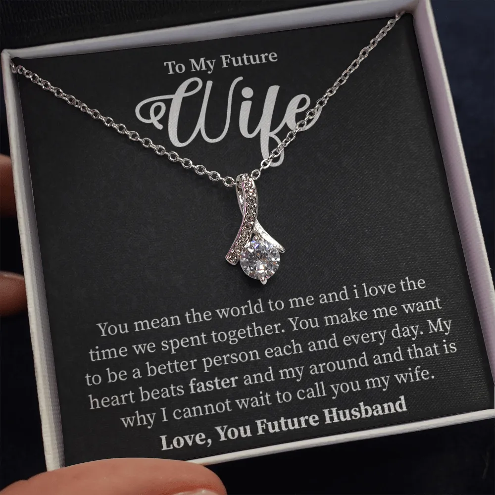Wife - You Mean The World To Me - Alluring Beauty Infinity Necklace Message Card