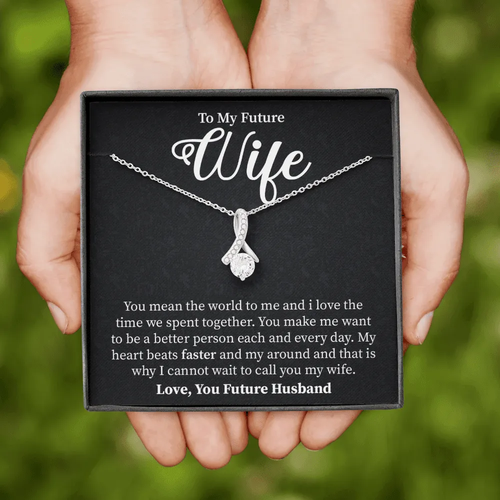 Wife - You Mean The World To Me - Alluring Beauty Infinity Necklace Message Card