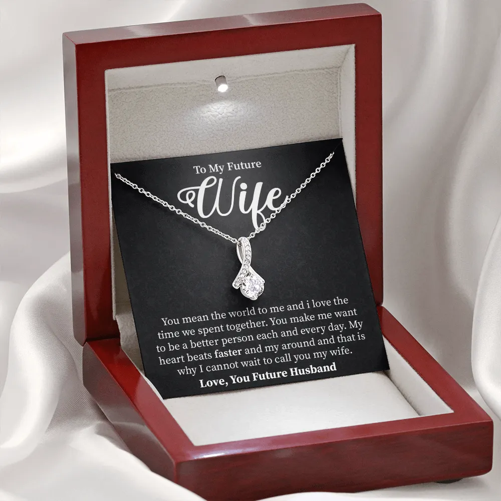 Wife - You Mean The World To Me - Alluring Beauty Infinity Necklace Message Card