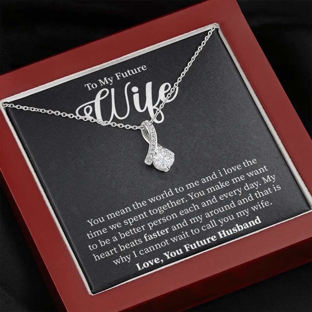 Wife - You Mean The World To Me - Alluring Beauty Infinity Necklace Message Card