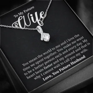 Wife - You Mean The World To Me - Alluring Beauty Infinity Necklace Message Card