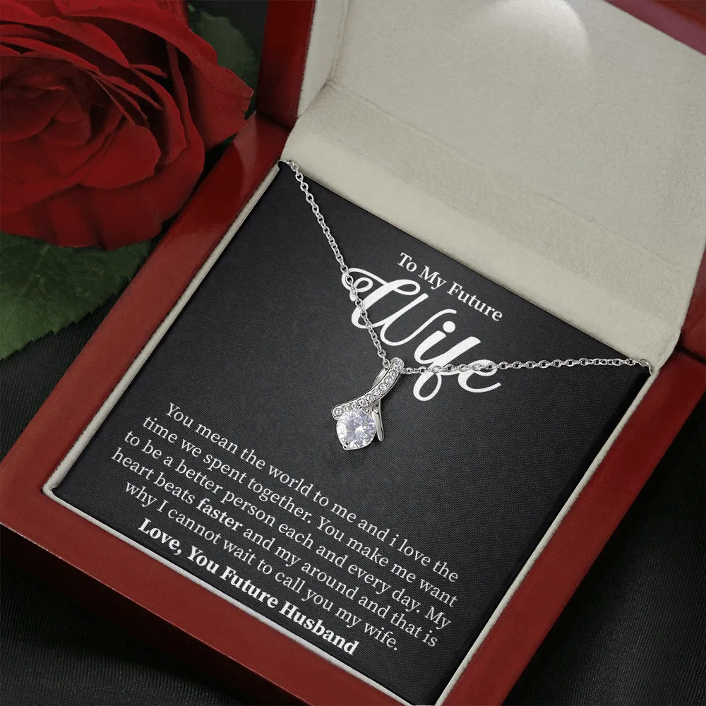 Wife - You Mean The World To Me - Alluring Beauty Infinity Necklace Message Card