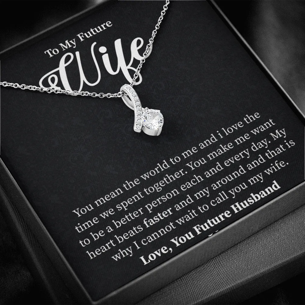 Wife - You Mean The World To Me - Alluring Beauty Infinity Necklace Message Card