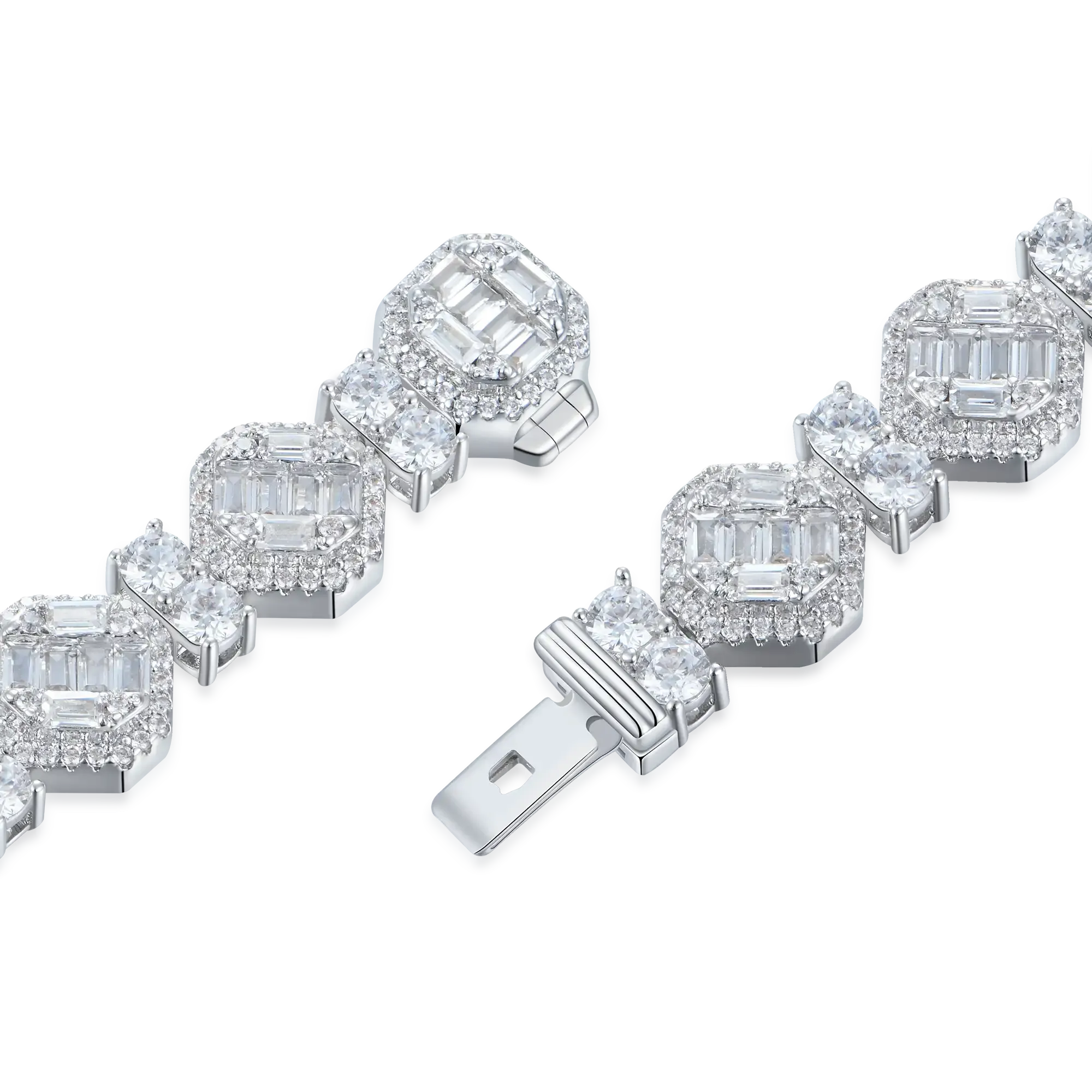 Women's Octagon Mix Cut Tennis Bracelet - 8mm