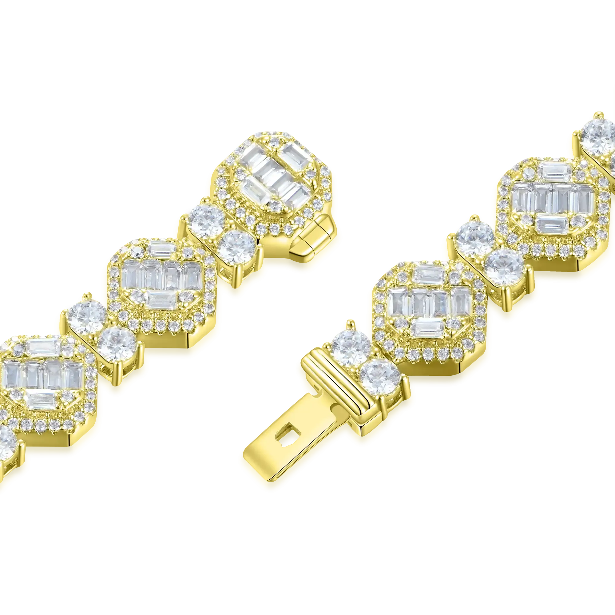 Women's Octagon Mix Cut Tennis Bracelet - 8mm