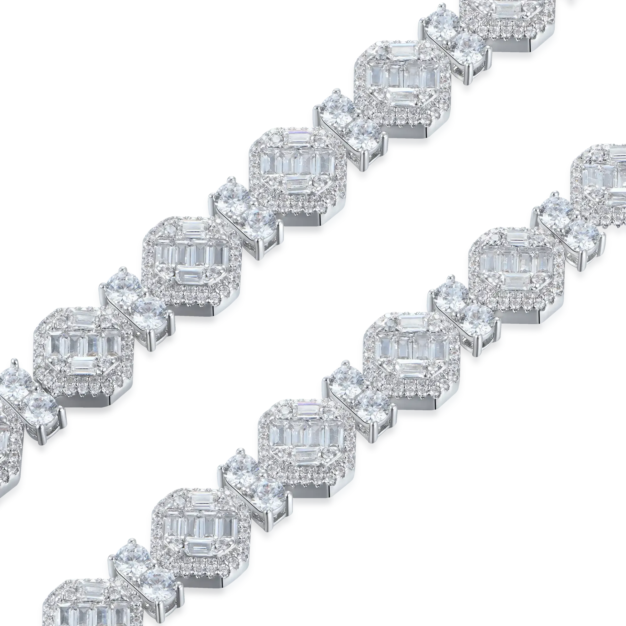 Women's Octagon Mix Cut Tennis Bracelet - 8mm