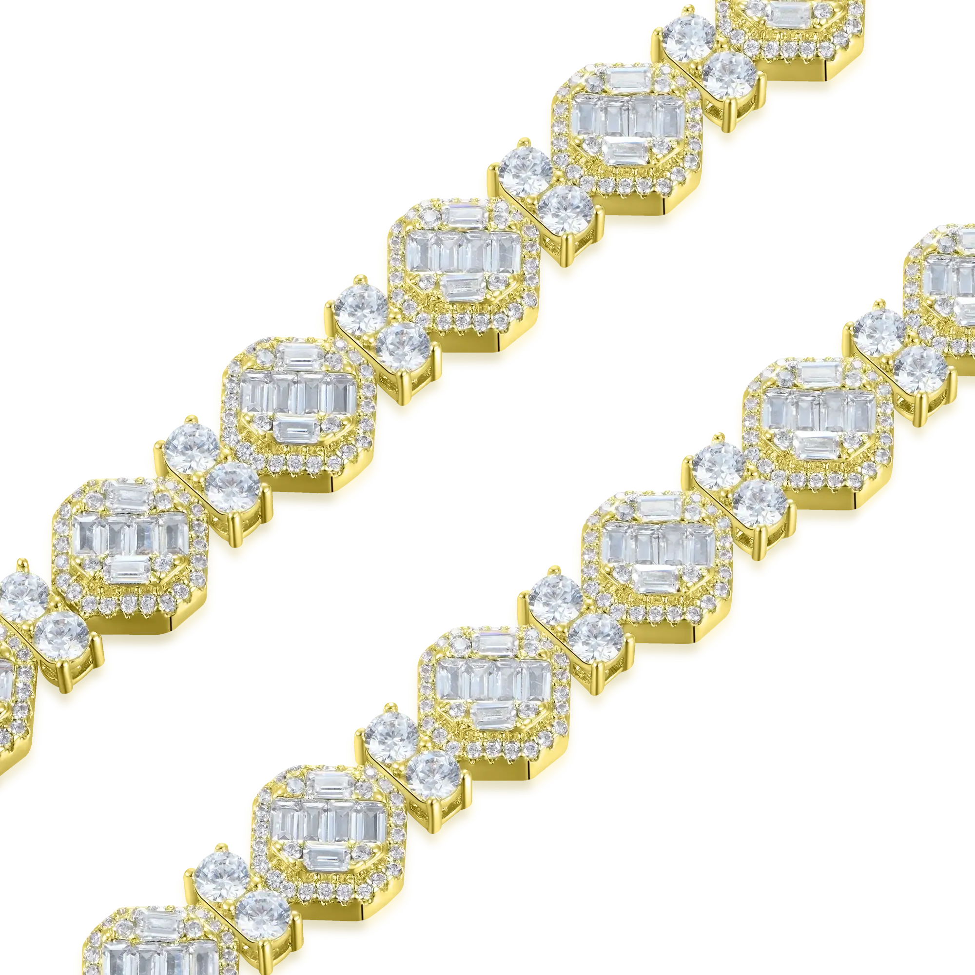 Women's Octagon Mix Cut Tennis Bracelet - 8mm