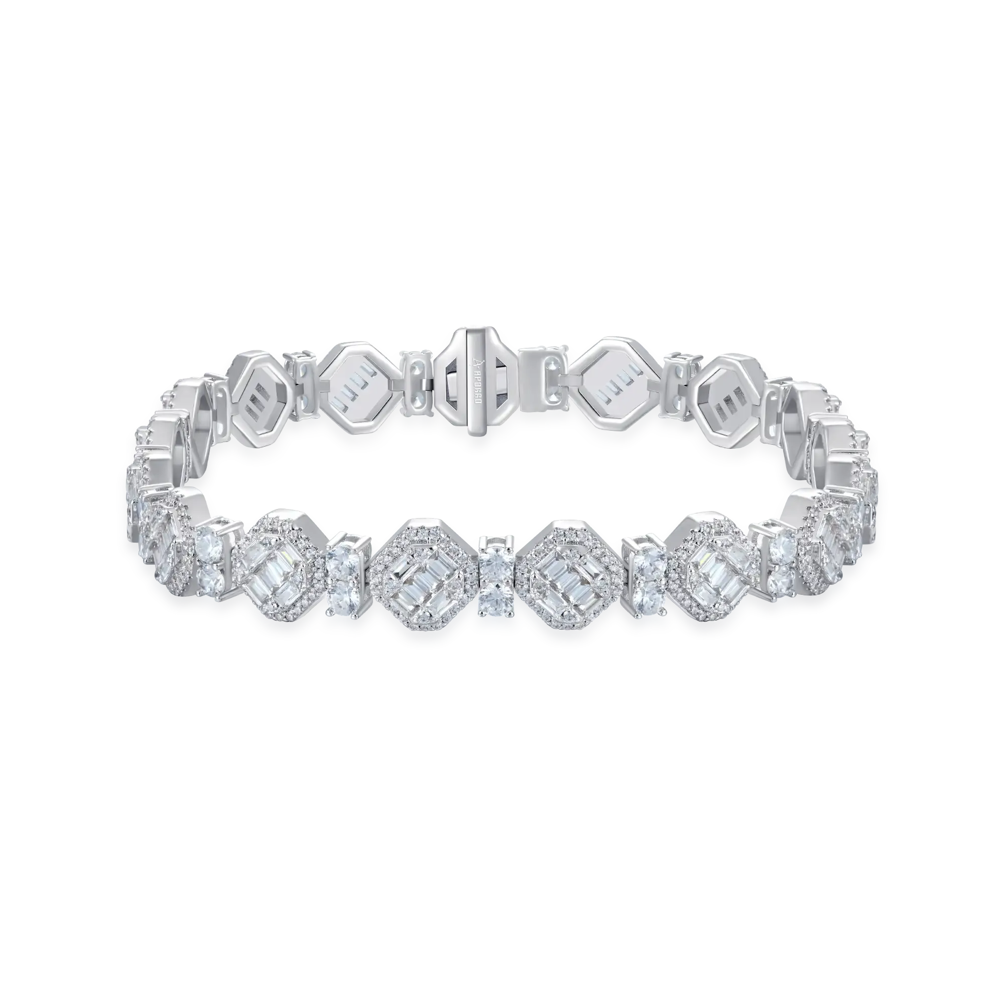 Women's Octagon Mix Cut Tennis Bracelet - 8mm