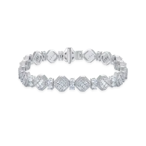 Women's Octagon Mix Cut Tennis Bracelet - 8mm