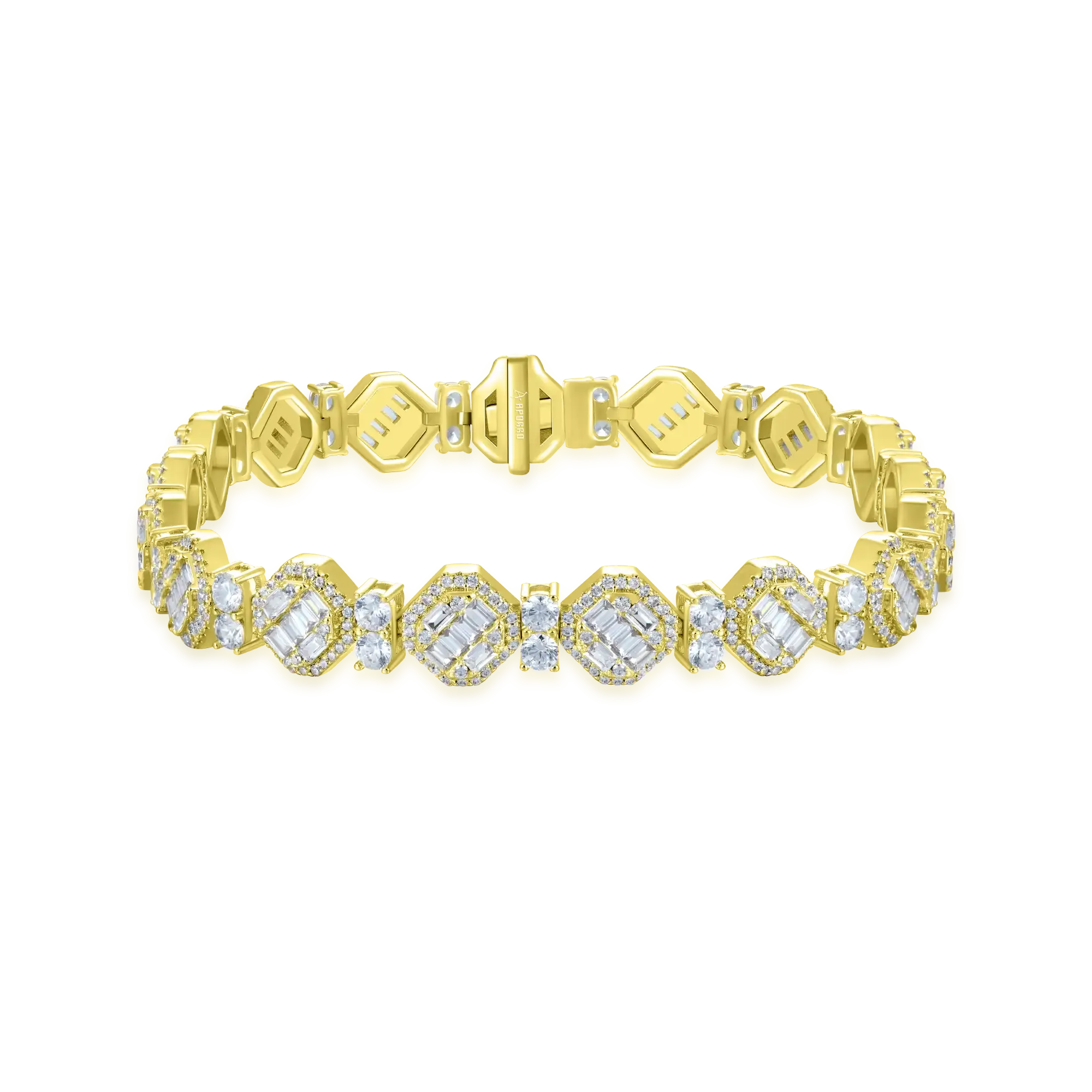 Women's Octagon Mix Cut Tennis Bracelet - 8mm