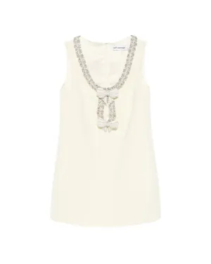 Yellow Crepe Bow Mini Dress
