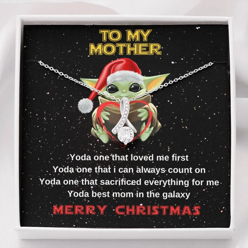 Yoda best mom crystal necklace for Christmas