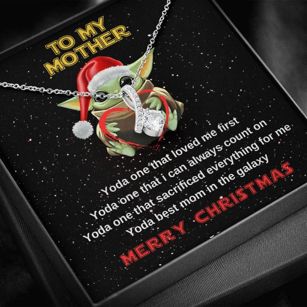 Yoda best mom crystal necklace for Christmas
