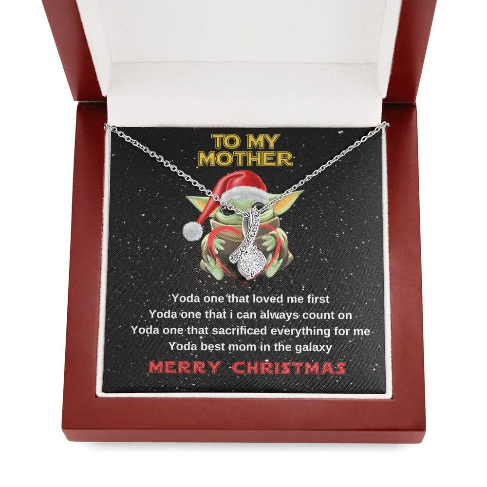 Yoda best mom crystal necklace for Christmas