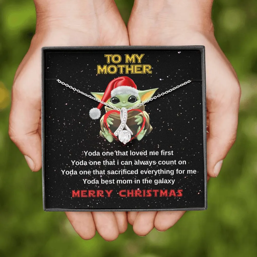 Yoda best mom crystal necklace for Christmas