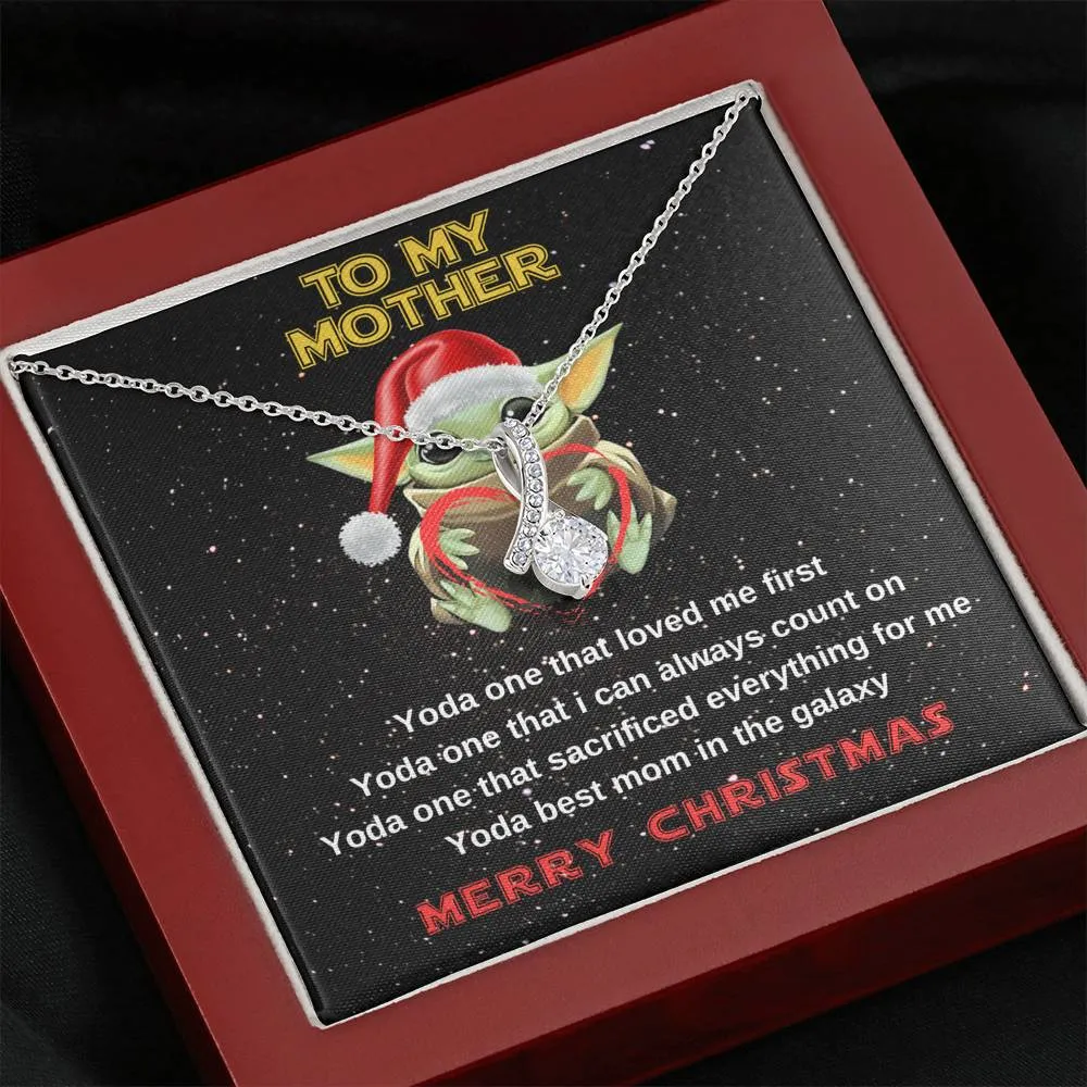 Yoda best mom crystal necklace for Christmas