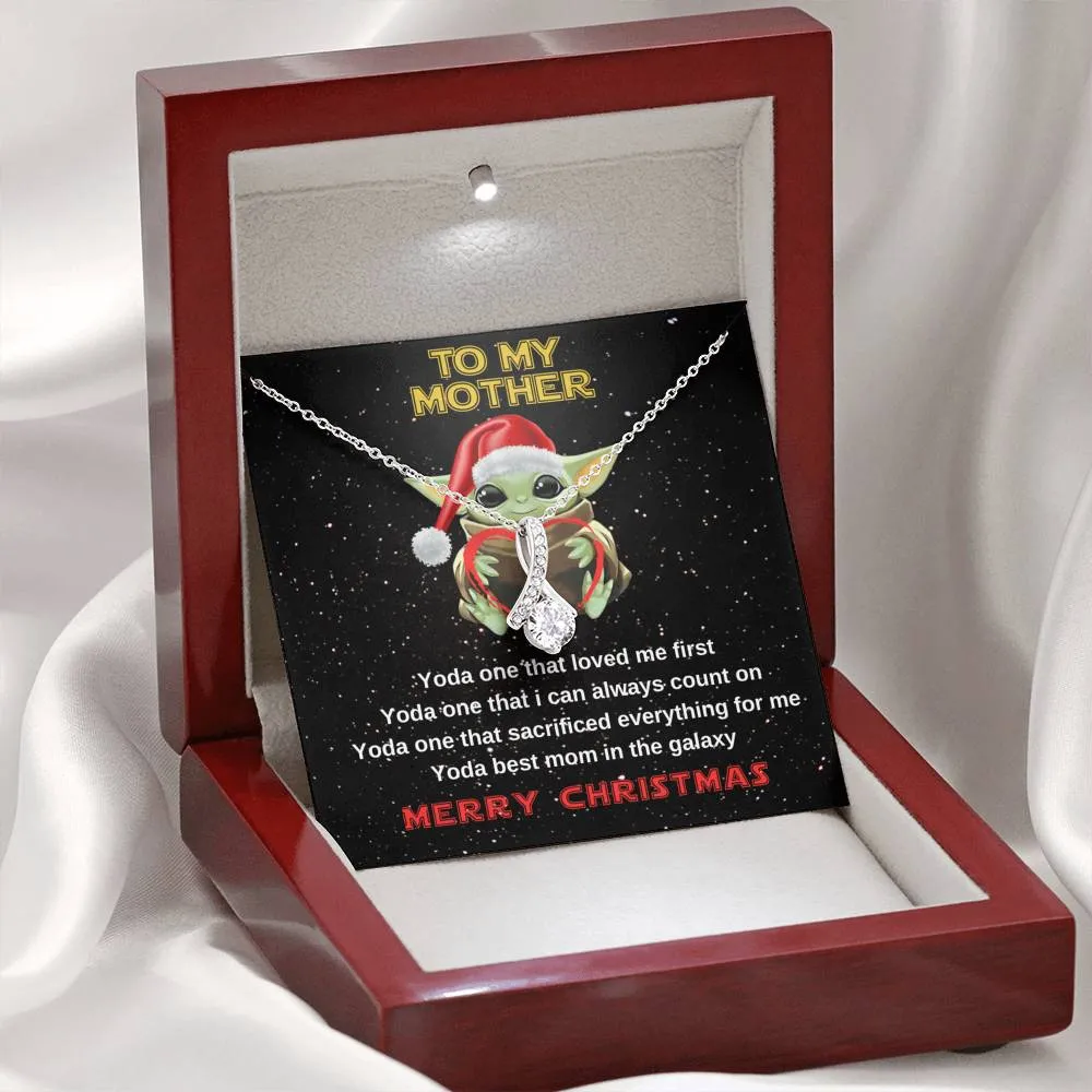 Yoda best mom crystal necklace for Christmas