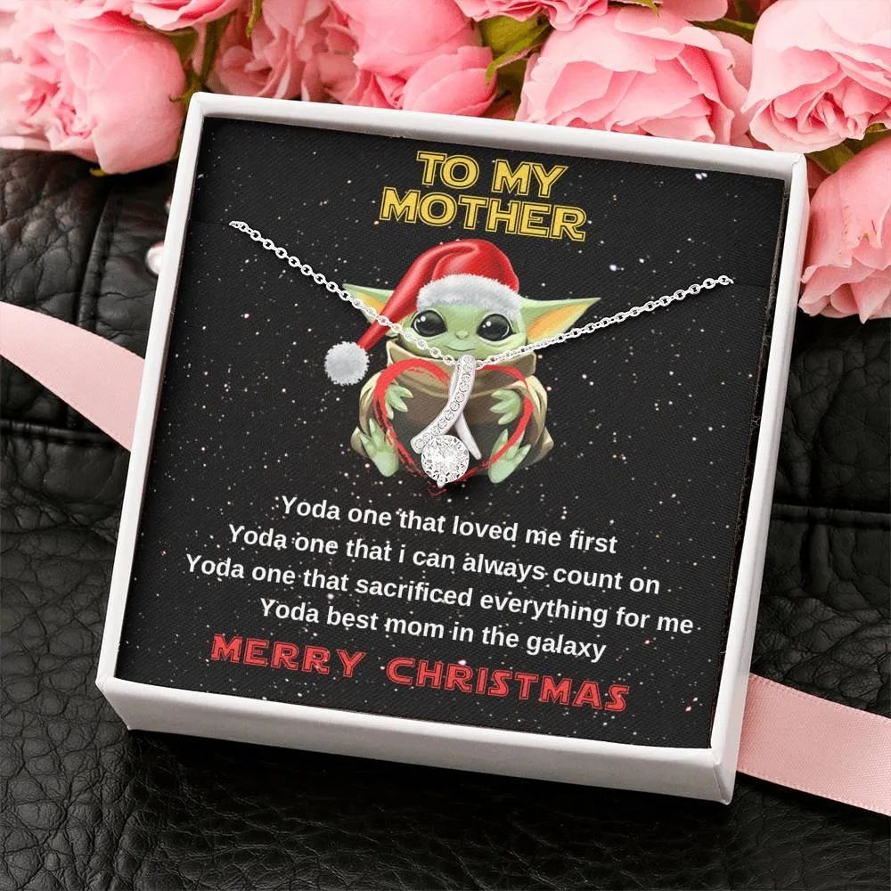 Yoda best mom crystal necklace for Christmas