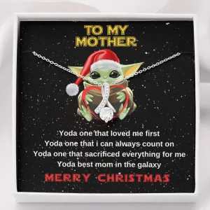 Yoda best mom crystal necklace for Christmas