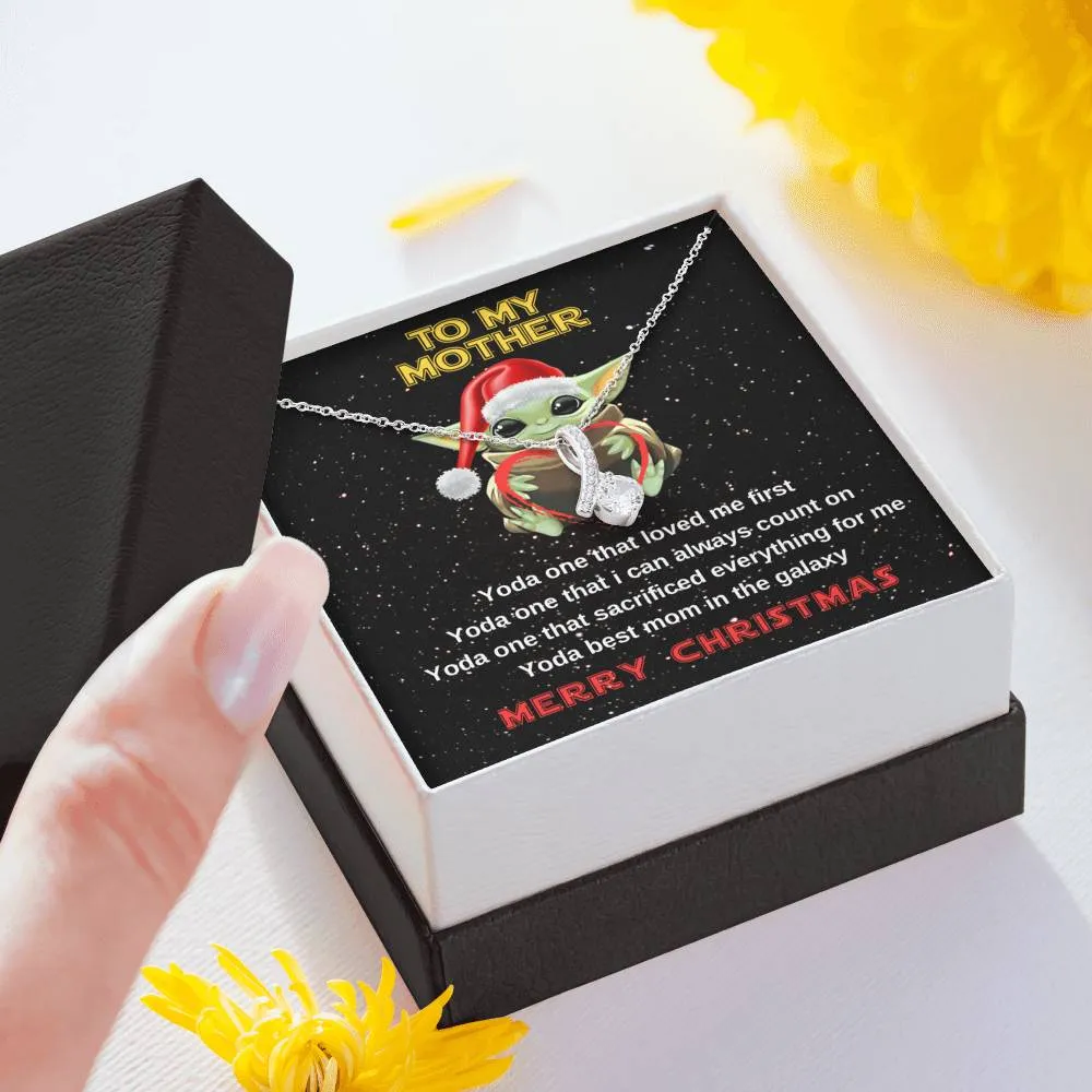Yoda best mom crystal necklace for Christmas