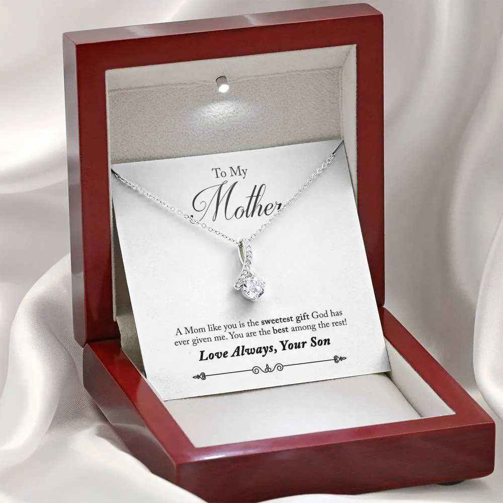 You are the best among the rest-Alluring Beauty Solitaire Necklace for Mother