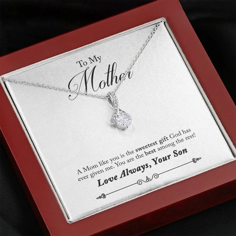 You are the best among the rest-Alluring Beauty Solitaire Necklace for Mother