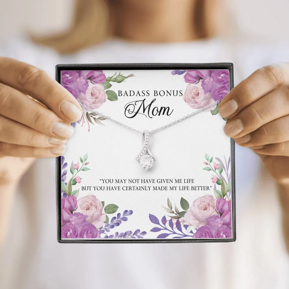 You made my life better_Alluring Beauty Solitaire Necklace for Badass Bonus Mom