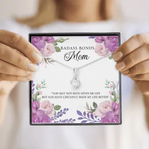 You made my life better_Alluring Beauty Solitaire Necklace for Badass Bonus Mom