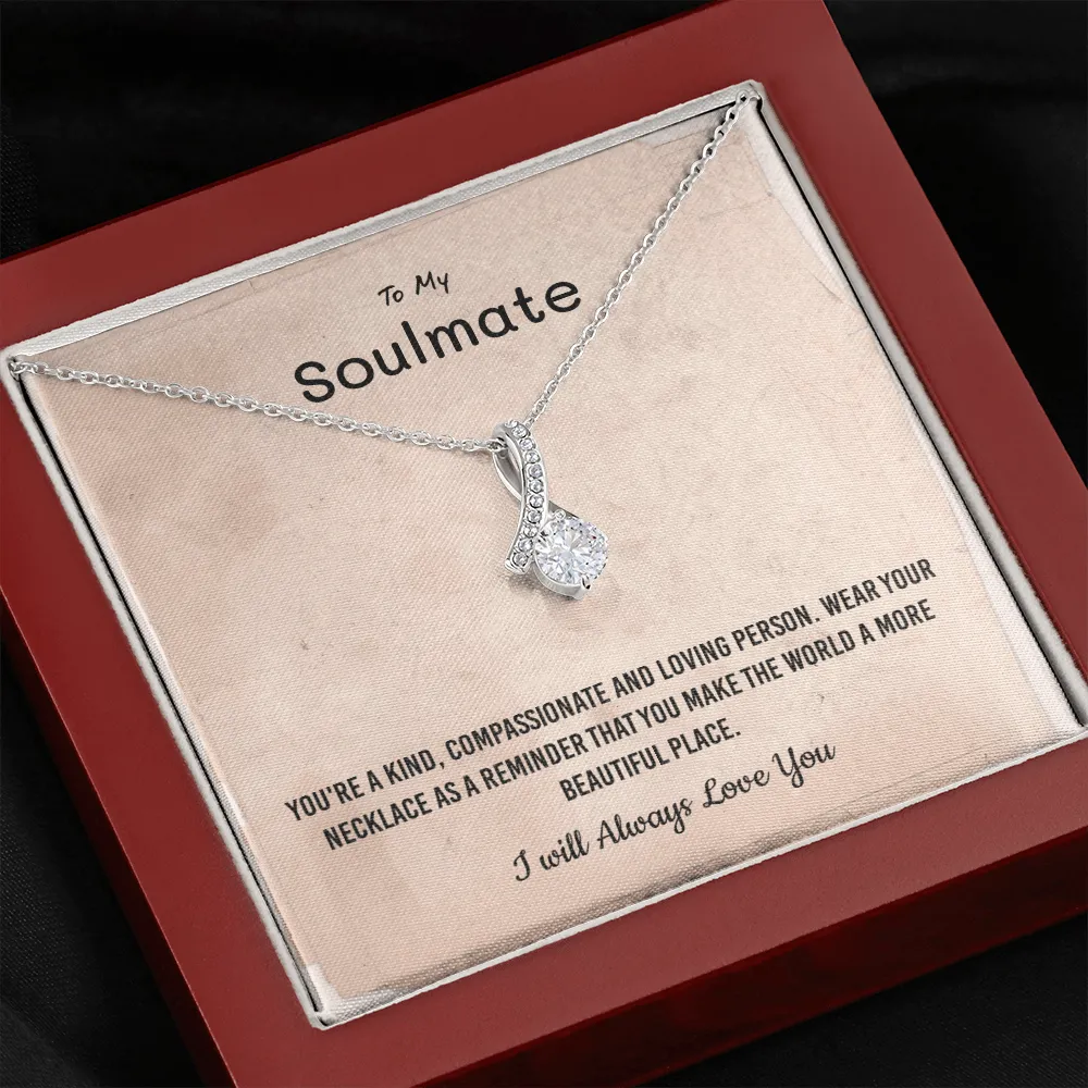 You're a kind, compassionate and loving person - Alluring Beauty Infinity Necklace Message Card