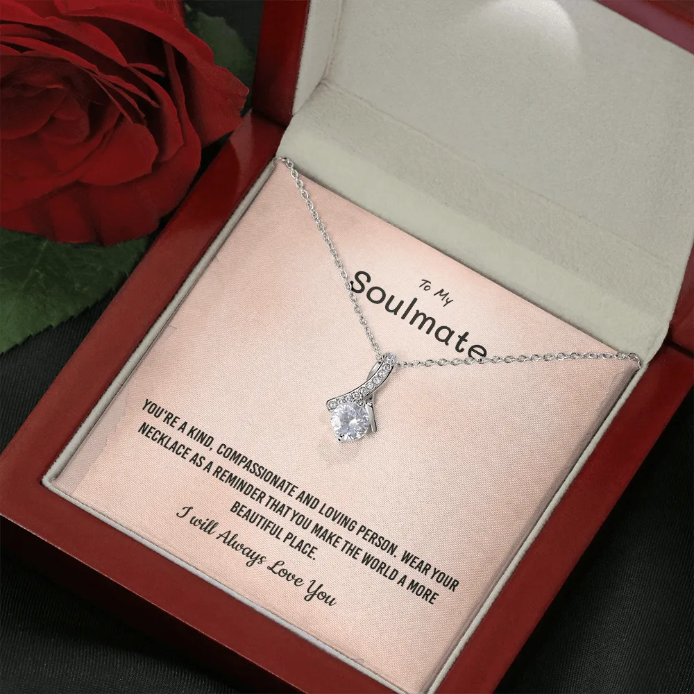 You're a kind, compassionate and loving person - Alluring Beauty Infinity Necklace Message Card