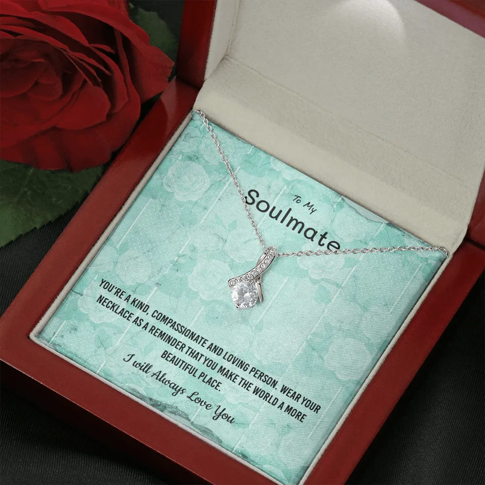 You're a kind, compassionate and loving person - Alluring Beauty Infinity Necklace Message Card