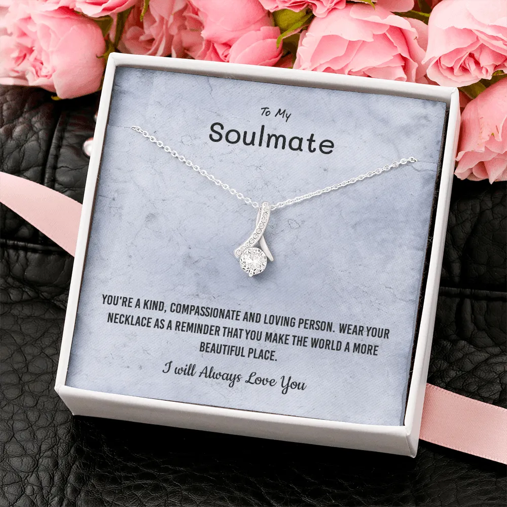 You're a kind, compassionate and loving person - Alluring Beauty Infinity Necklace Message Card