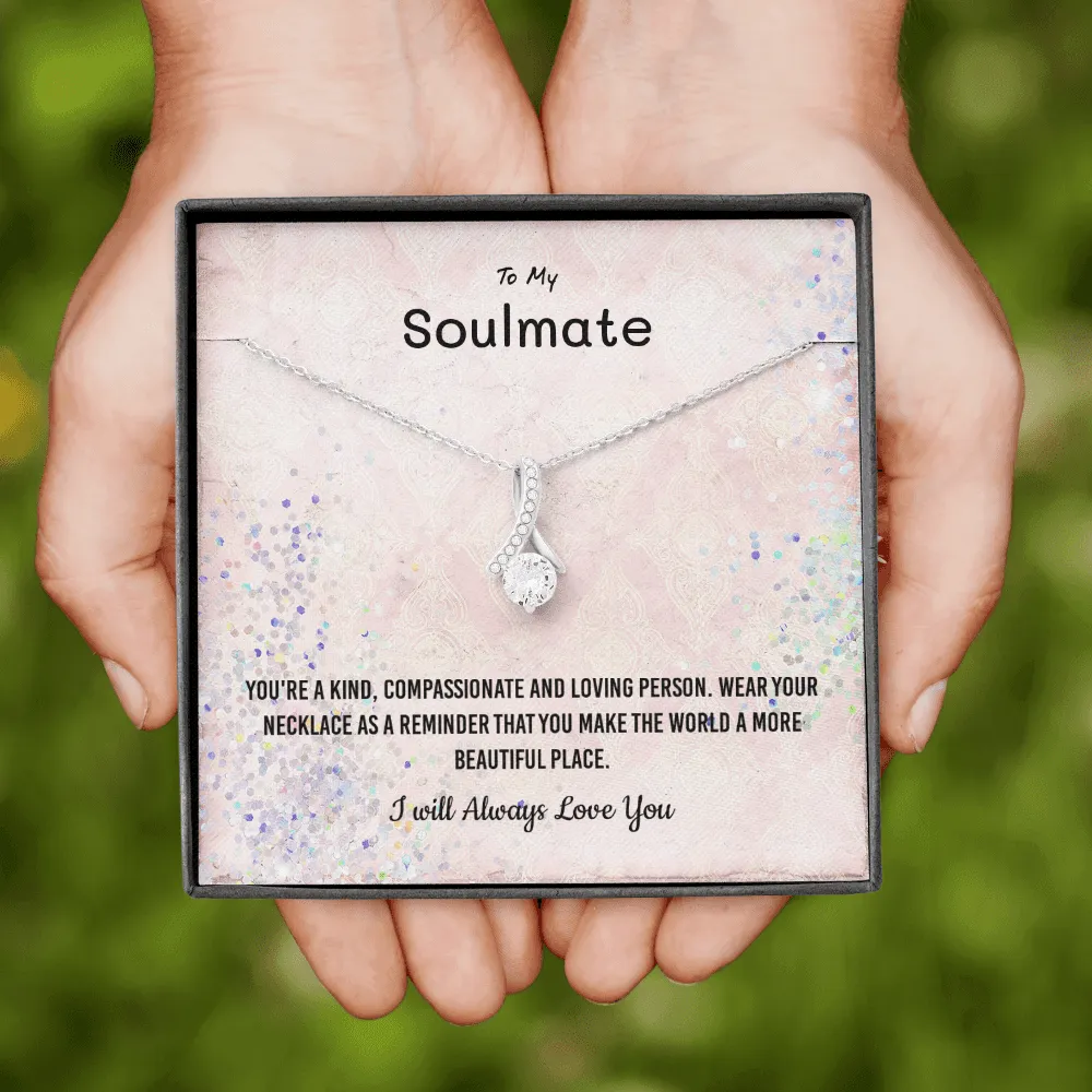 You're a kind, compassionate and loving person - Alluring Beauty Infinity Necklace Message Card