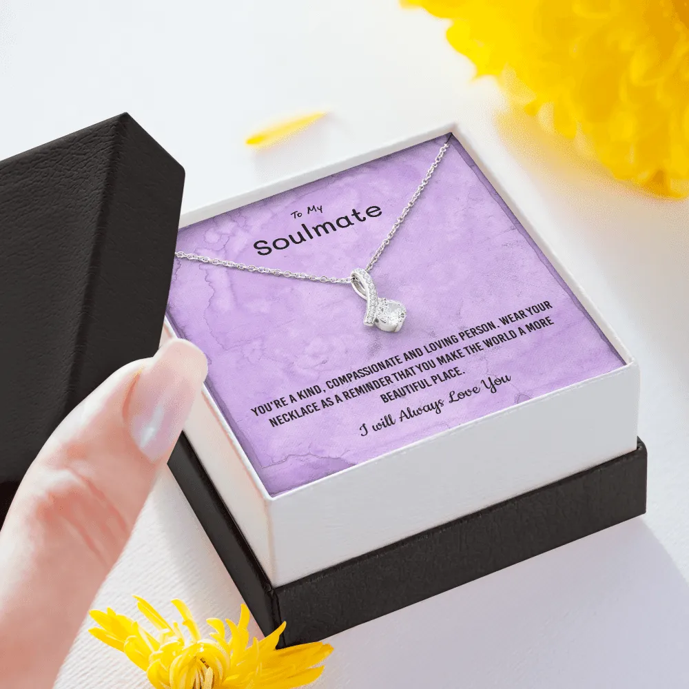 You're a kind, compassionate and loving person - Alluring Beauty Infinity Necklace Message Card