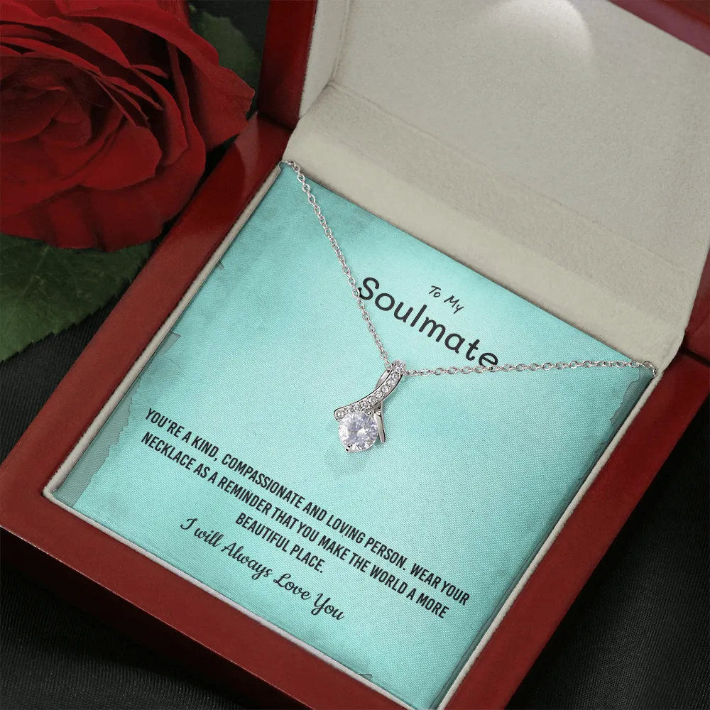 You're a kind, compassionate and loving person - Alluring Beauty Infinity Necklace Message Card