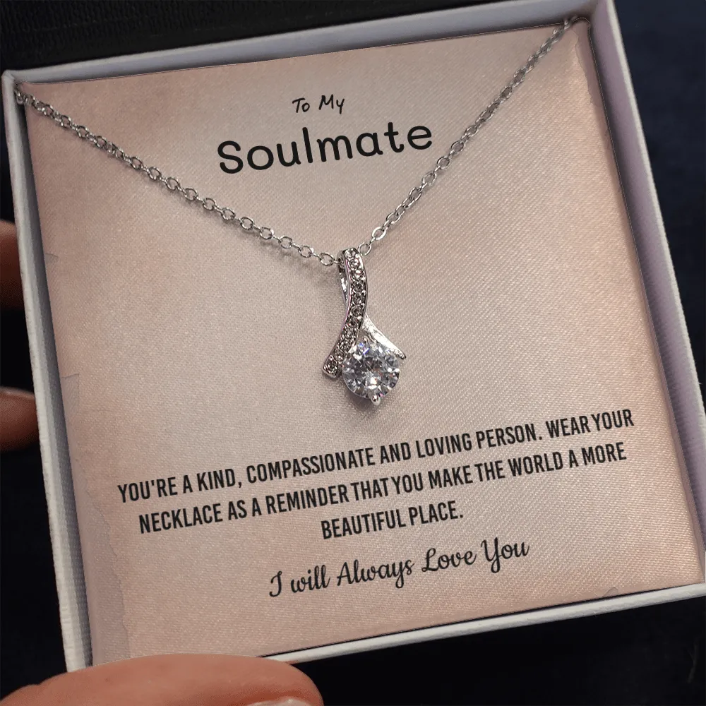 You're a kind, compassionate and loving person - Alluring Beauty Infinity Necklace Message Card