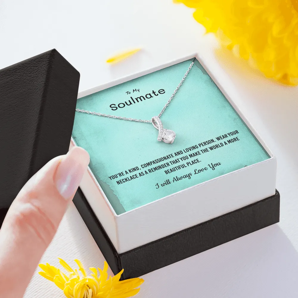 You're a kind, compassionate and loving person - Alluring Beauty Infinity Necklace Message Card