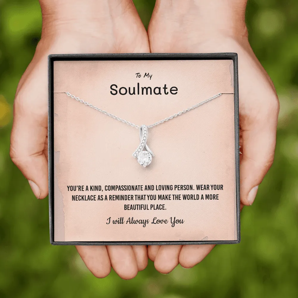 You're a kind, compassionate and loving person - Alluring Beauty Infinity Necklace Message Card