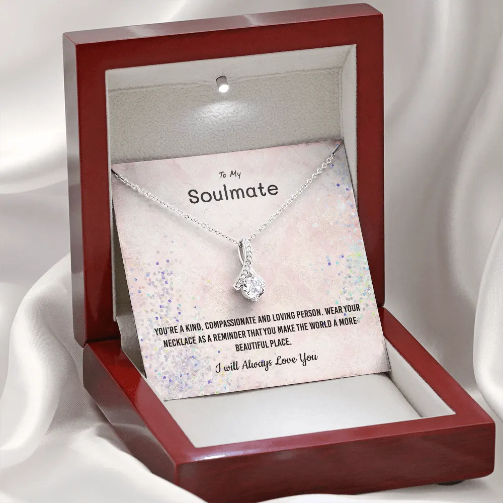 You're a kind, compassionate and loving person - Alluring Beauty Infinity Necklace Message Card