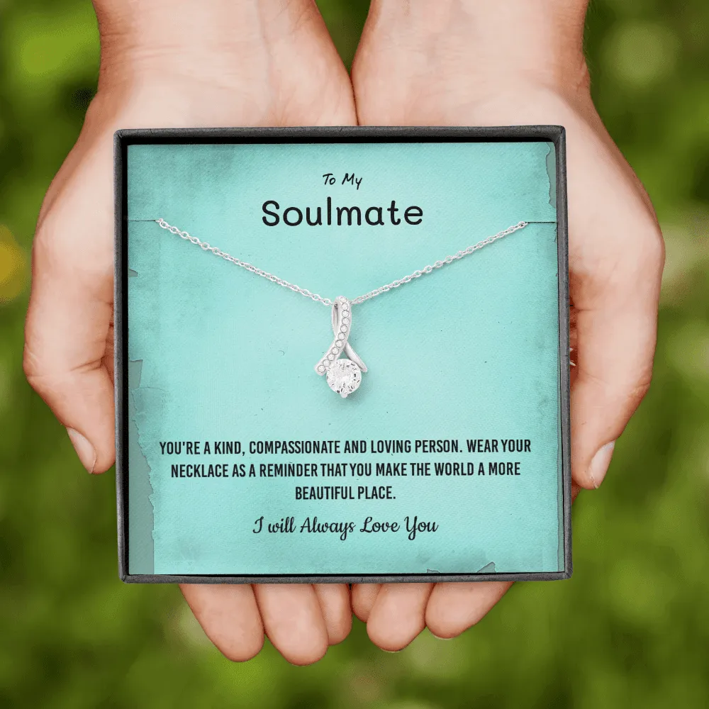 You're a kind, compassionate and loving person - Alluring Beauty Infinity Necklace Message Card