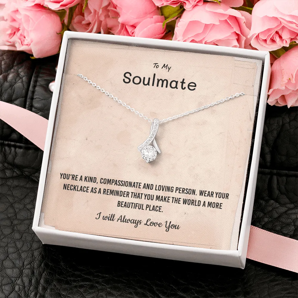 You're a kind, compassionate and loving person - Alluring Beauty Infinity Necklace Message Card