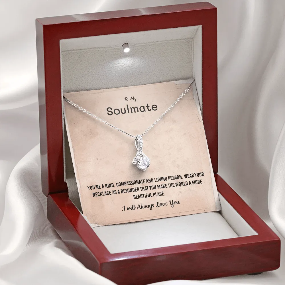 You're a kind, compassionate and loving person - Alluring Beauty Infinity Necklace Message Card