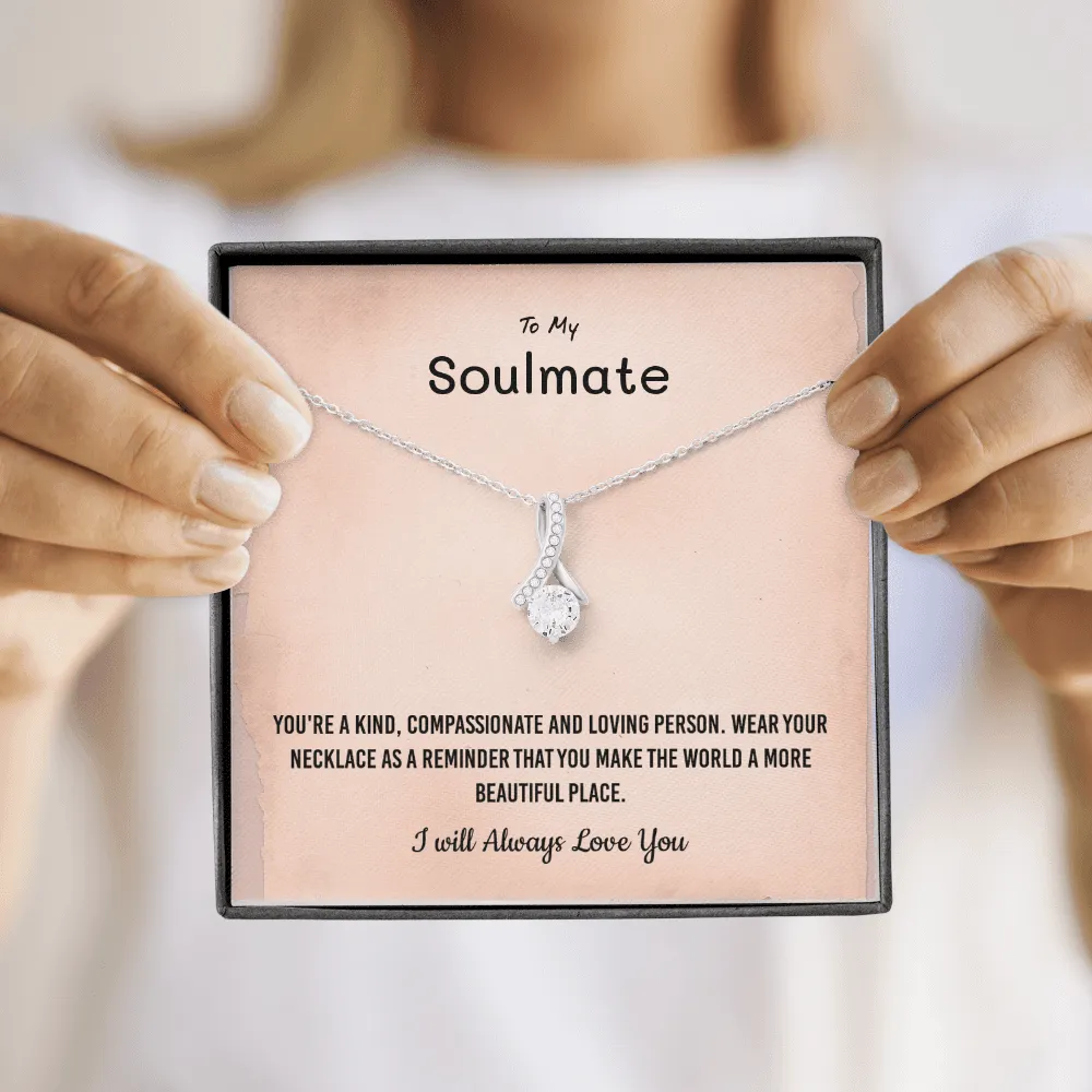 You're a kind, compassionate and loving person - Alluring Beauty Infinity Necklace Message Card