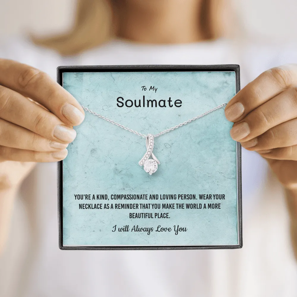 You're a kind, compassionate and loving person - Alluring Beauty Infinity Necklace Message Card