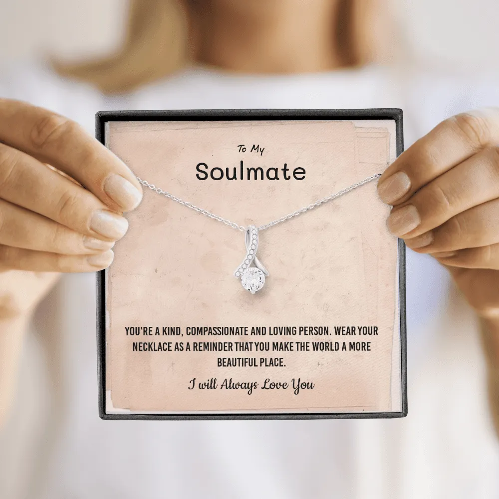 You're a kind, compassionate and loving person - Alluring Beauty Infinity Necklace Message Card