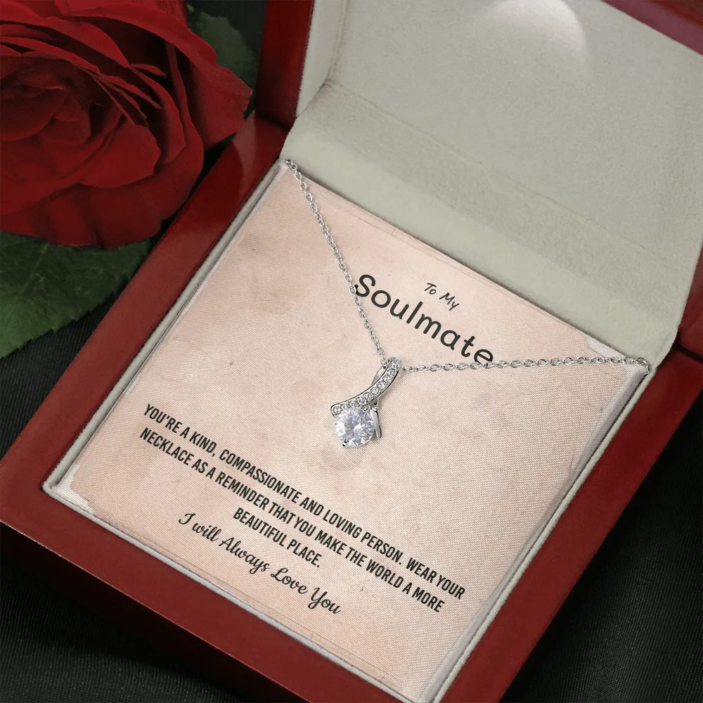 You're a kind, compassionate and loving person - Alluring Beauty Infinity Necklace Message Card