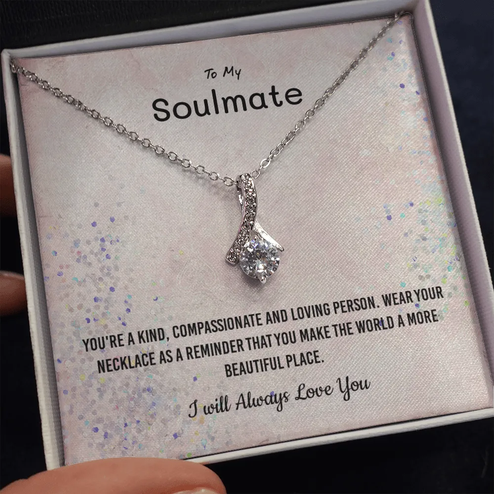 You're a kind, compassionate and loving person - Alluring Beauty Infinity Necklace Message Card