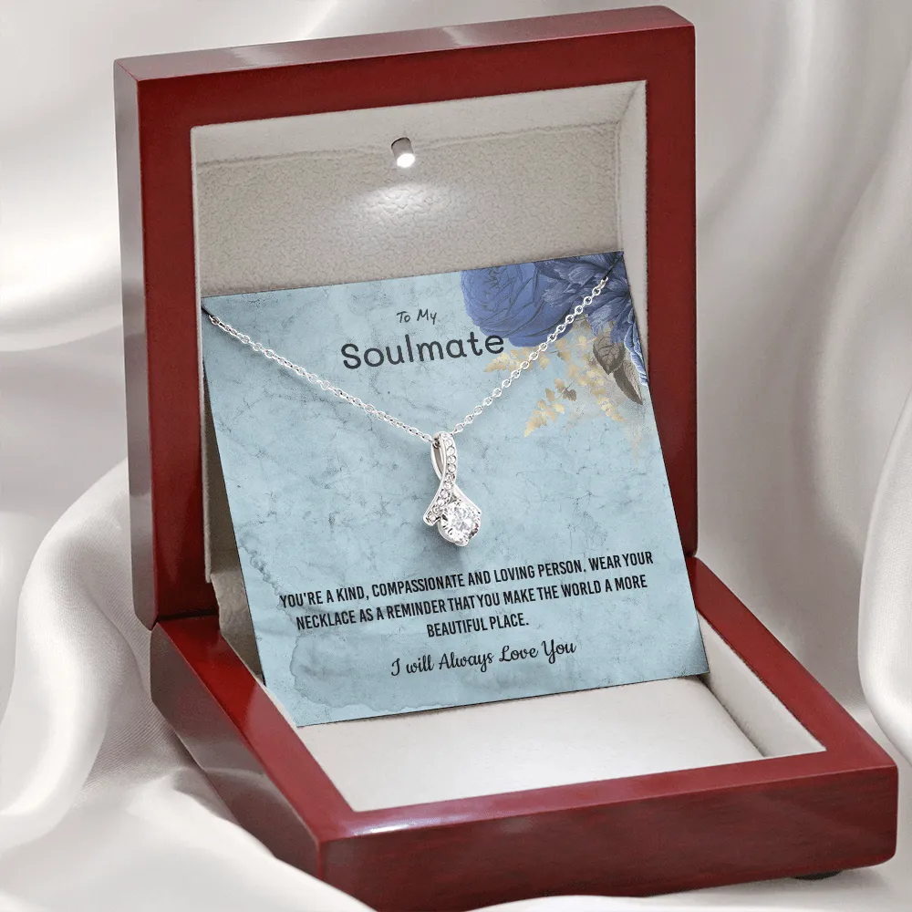 You're a kind, compassionate and loving person - Alluring Beauty Infinity Necklace Message Card