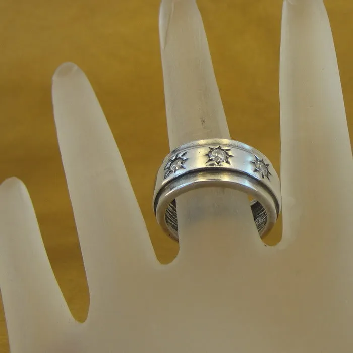 Zircon Band Ring 925 Sterling Silver  6.5,7,7.5 Handmade Hadar Designers  () LAST